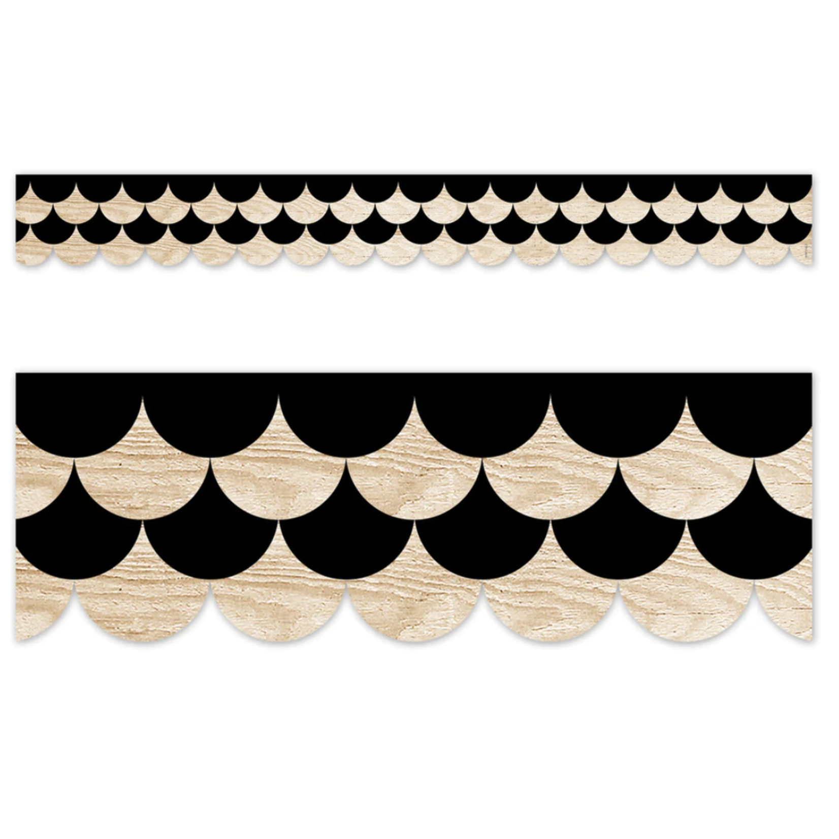 CREATIVE TEACHING PRESS Core Decor Black and Wood Scallops EZ Border