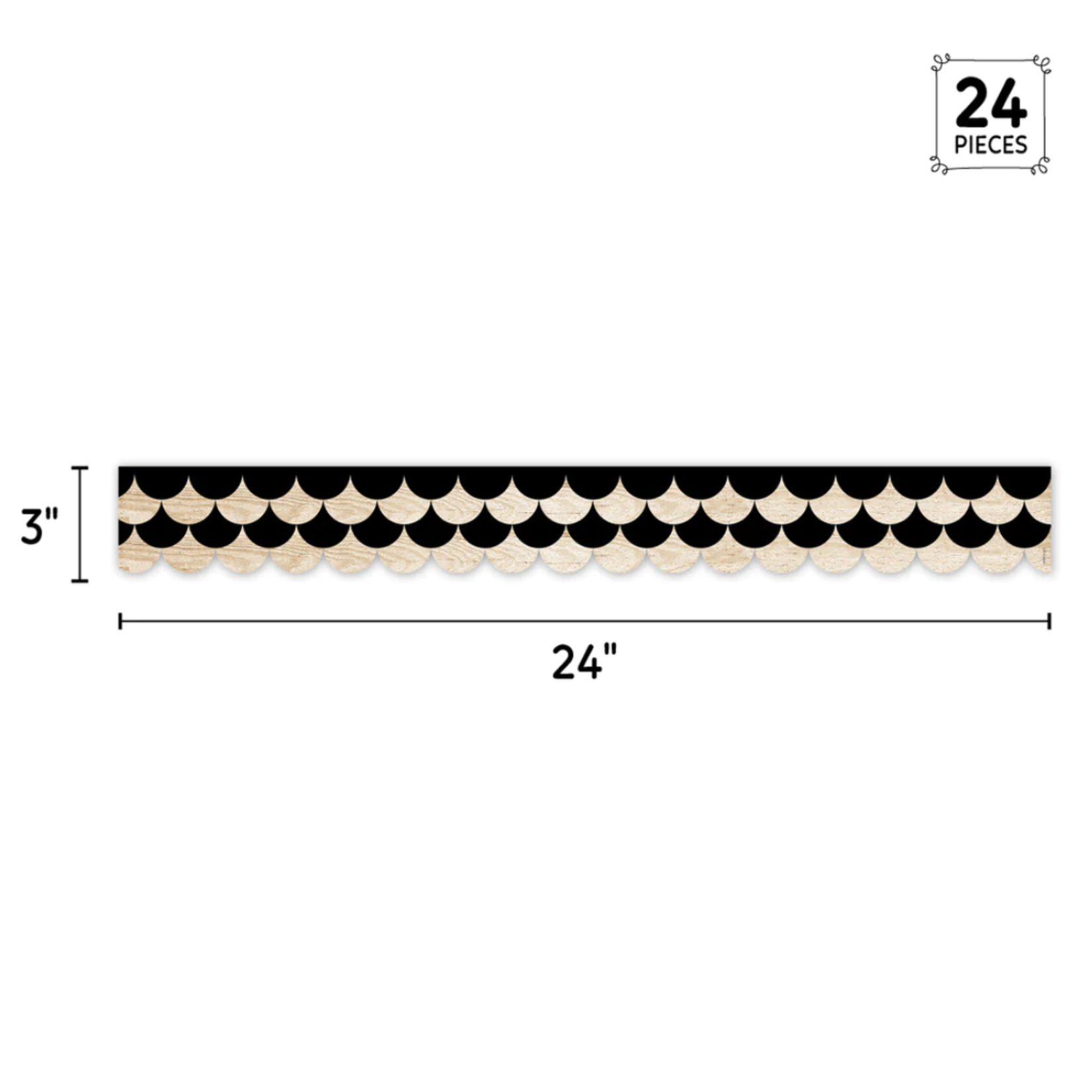CREATIVE TEACHING PRESS Core Decor Black and Wood Scallops EZ Border