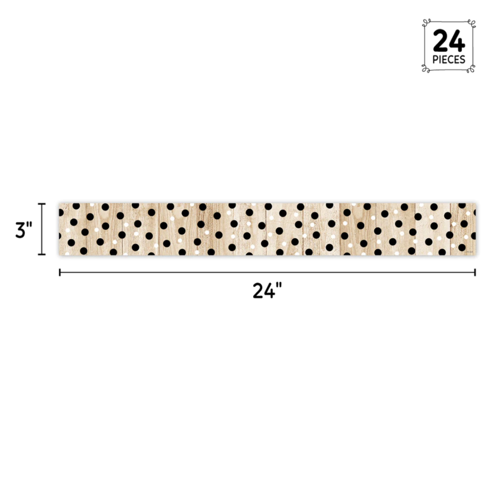 CREATIVE TEACHING PRESS Core Decor Polka Dots on Wood EZ Border