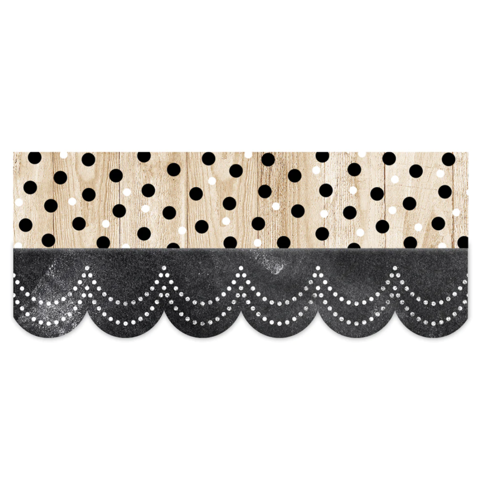 CREATIVE TEACHING PRESS Core Decor Polka Dots on Wood EZ Border