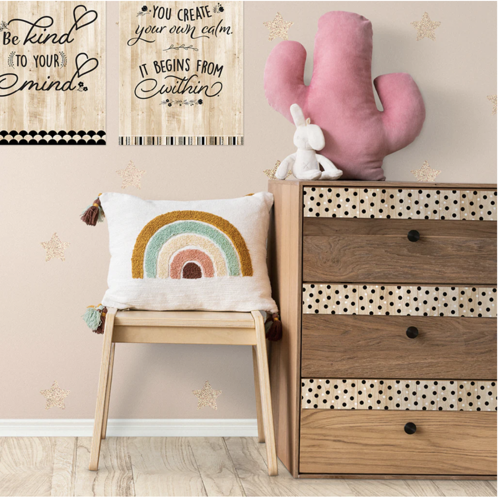 CREATIVE TEACHING PRESS Core Decor Polka Dots on Wood EZ Border