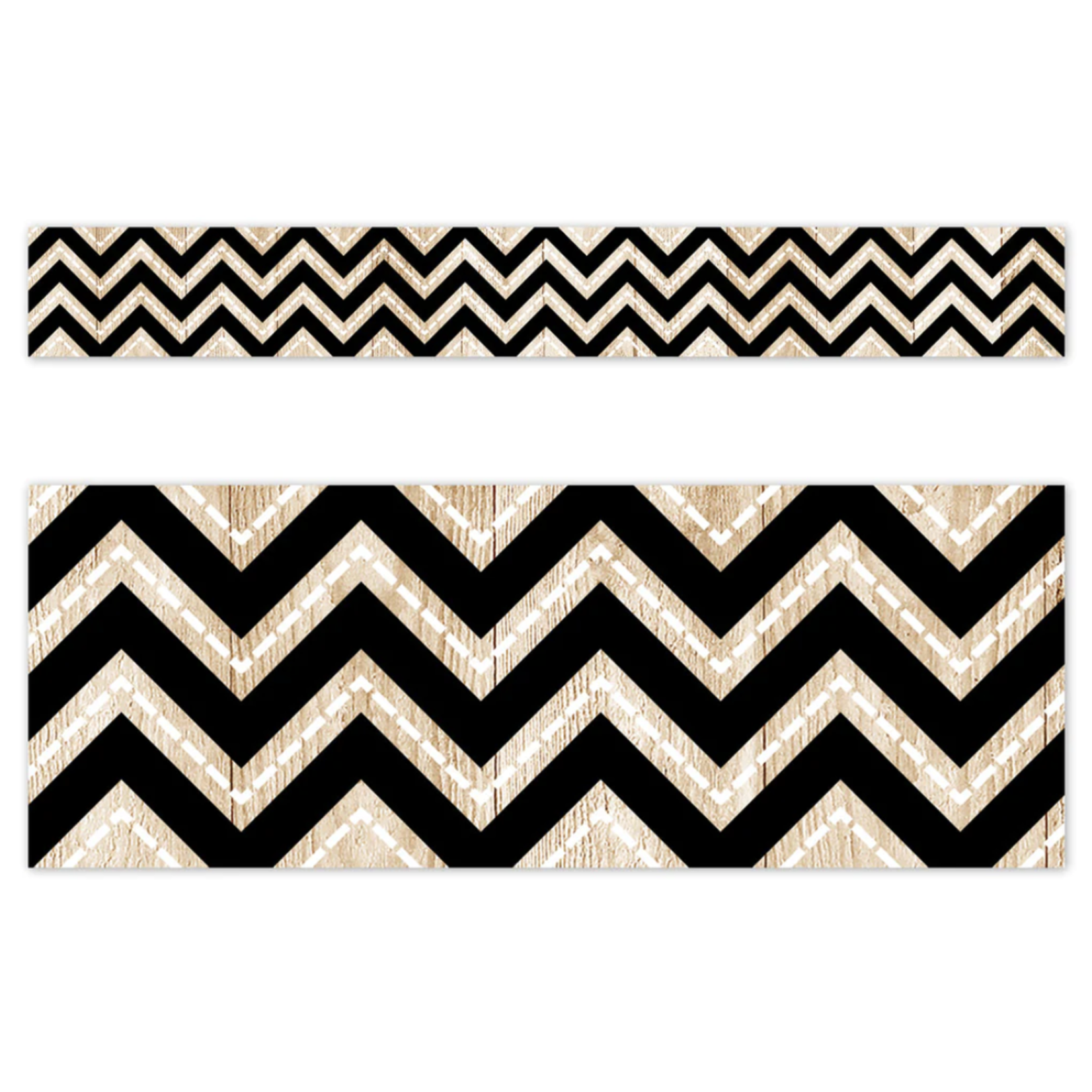 CREATIVE TEACHING PRESS Core Decor Black and Wood Chevron EZ Border