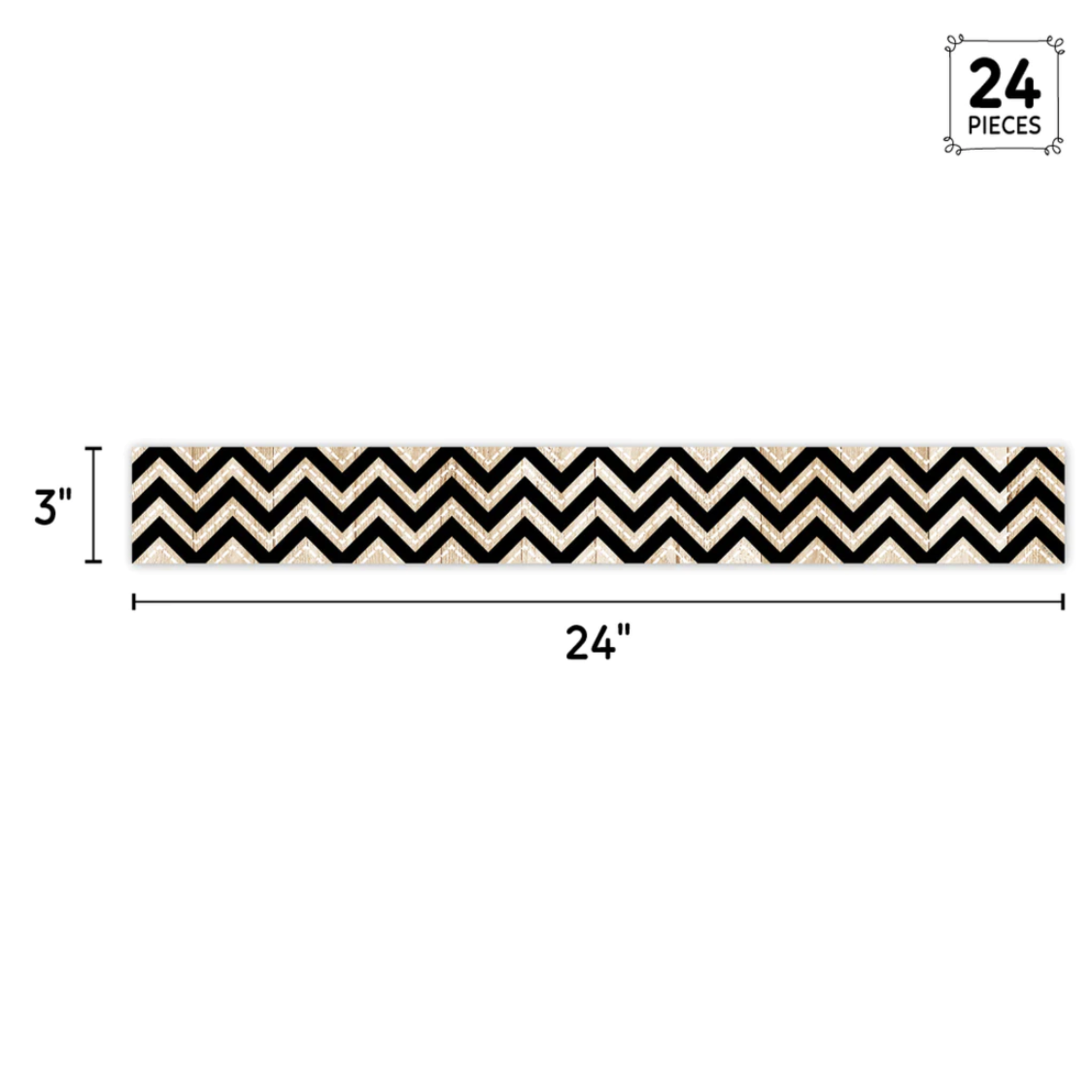 CREATIVE TEACHING PRESS Core Decor Black and Wood Chevron EZ Border