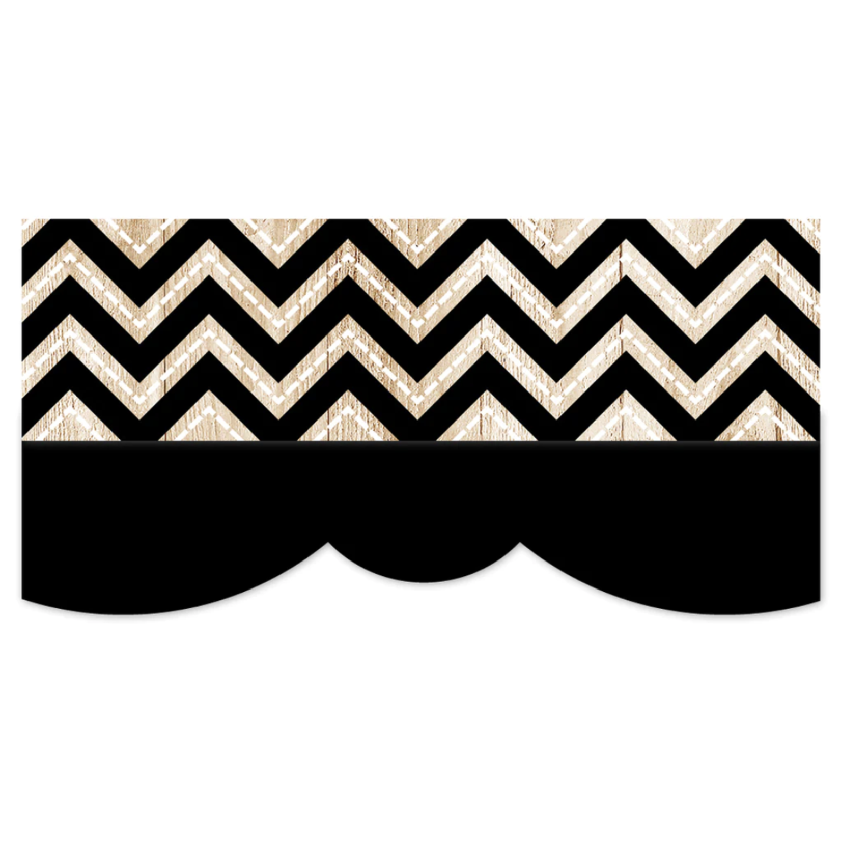 CREATIVE TEACHING PRESS Core Decor Black and Wood Chevron EZ Border
