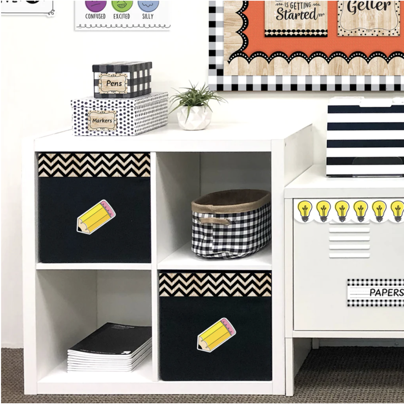 CREATIVE TEACHING PRESS Core Decor Black and Wood Chevron EZ Border