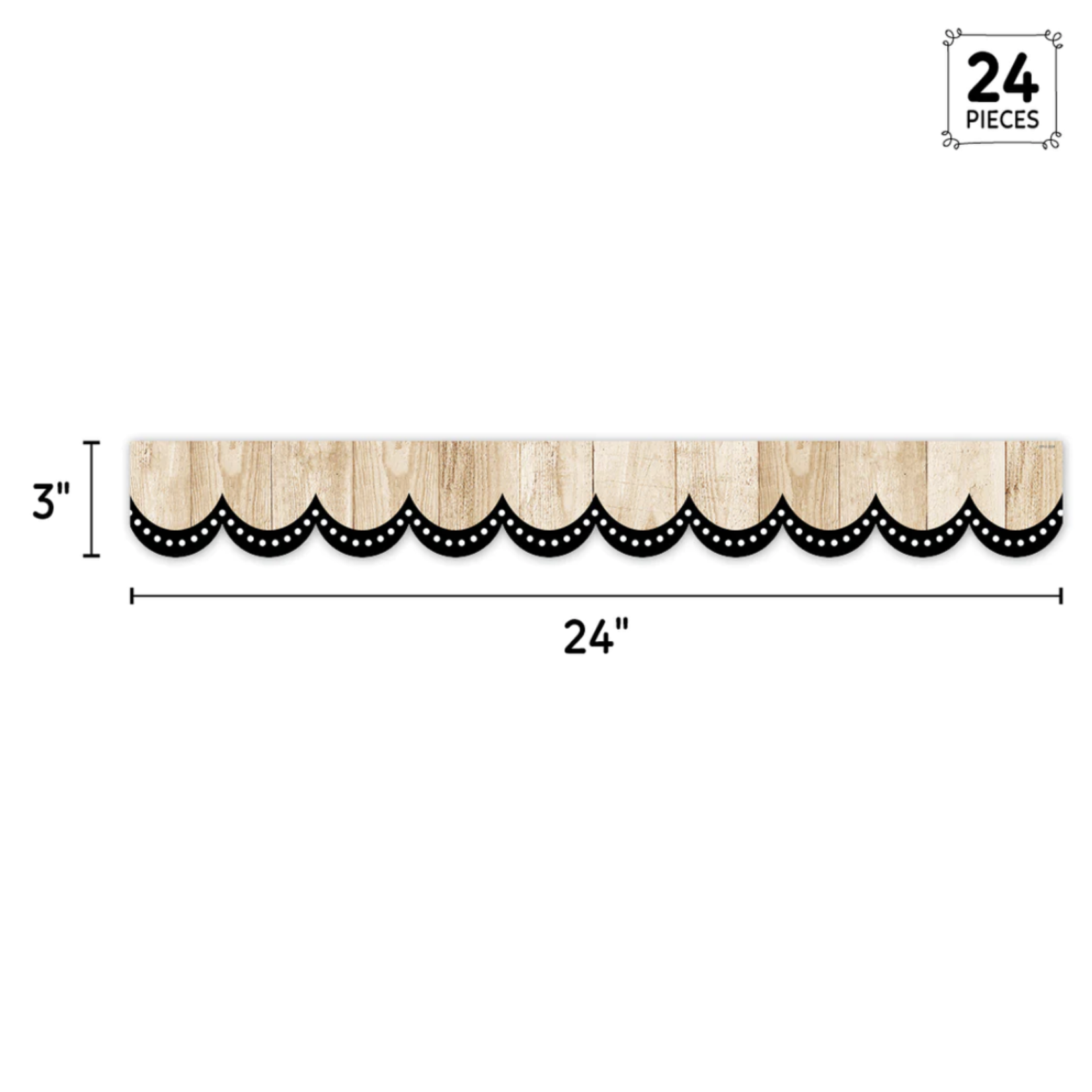 CREATIVE TEACHING PRESS Core Decor Dotted Scallops on Wood EZ Border
