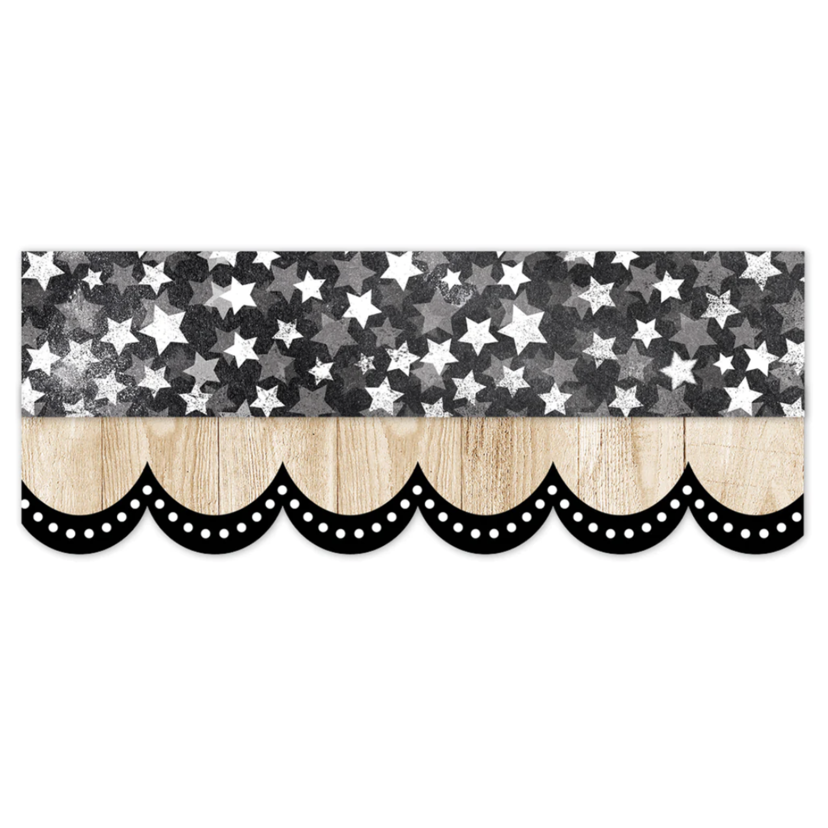 CREATIVE TEACHING PRESS Core Decor Dotted Scallops on Wood EZ Border