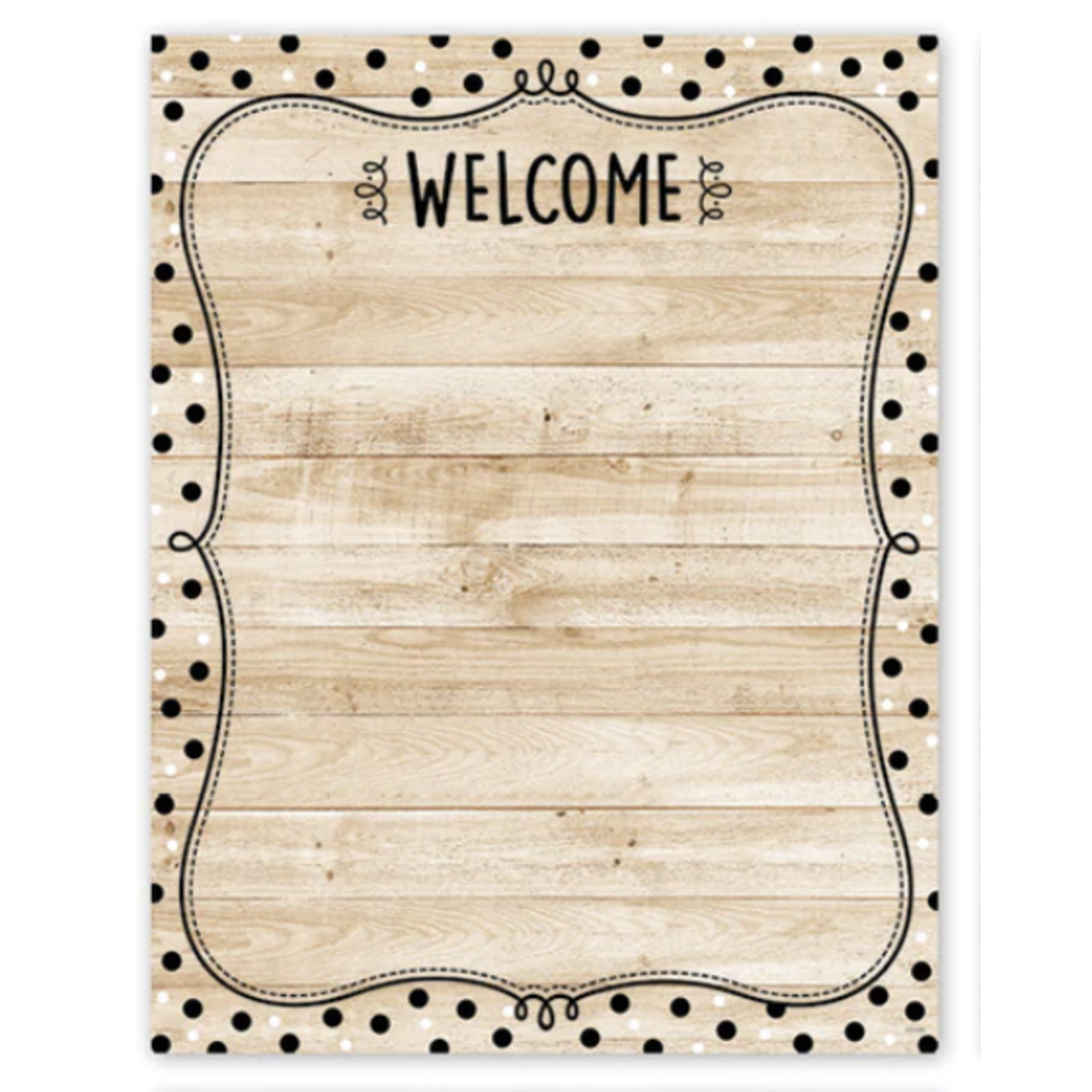 CREATIVE TEACHING PRESS Core Decor Black, White, and Wood Welcome Chart