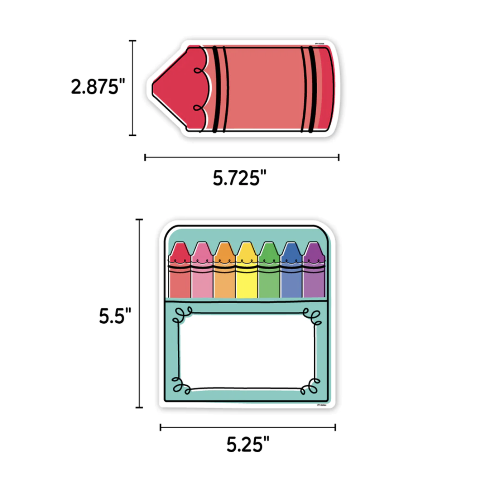 CREATIVE TEACHING PRESS Core Decor Doodle Crayons 6" Designer Cut-Outs