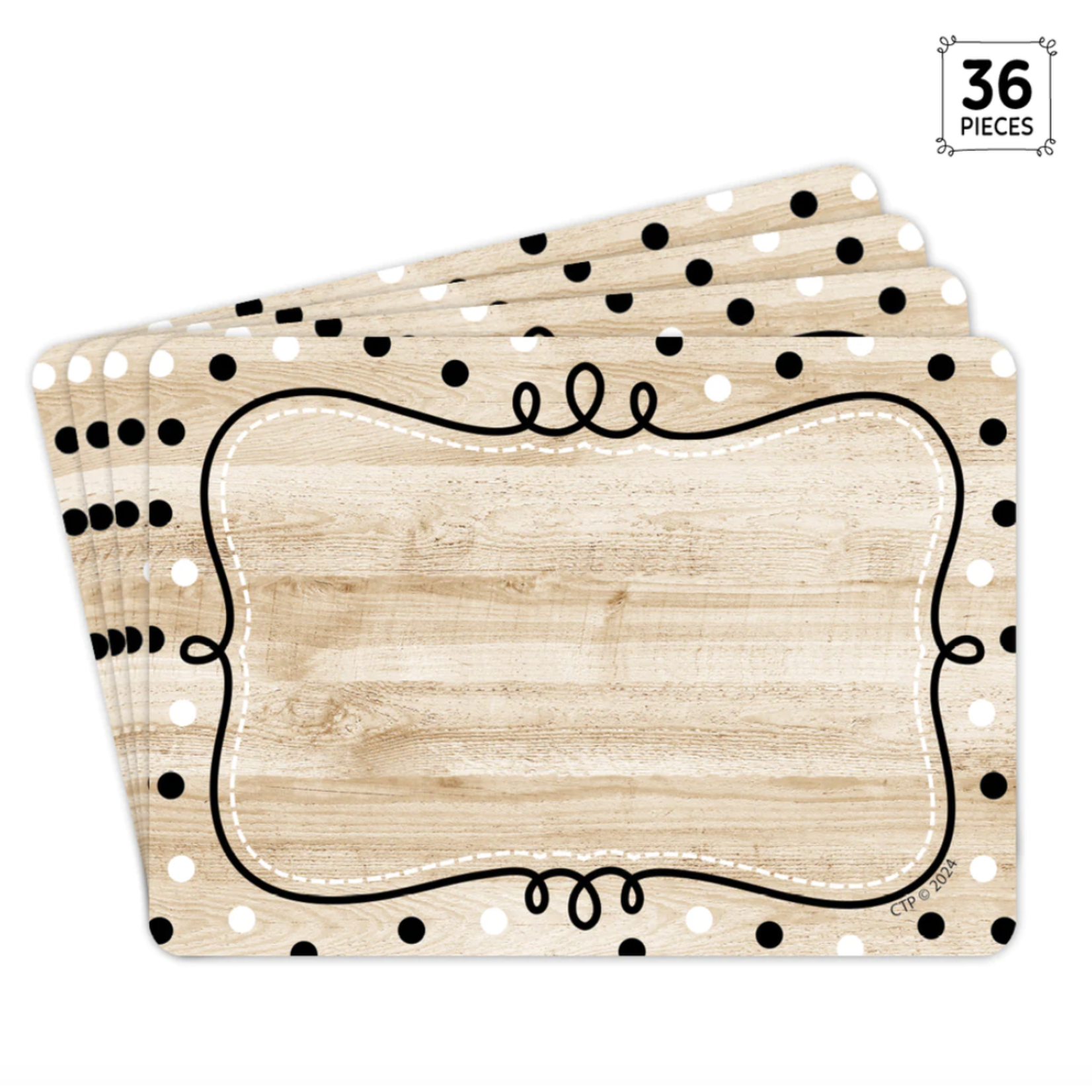 CREATIVE TEACHING PRESS Core Decor Loop-de-Dots on Wood Labels