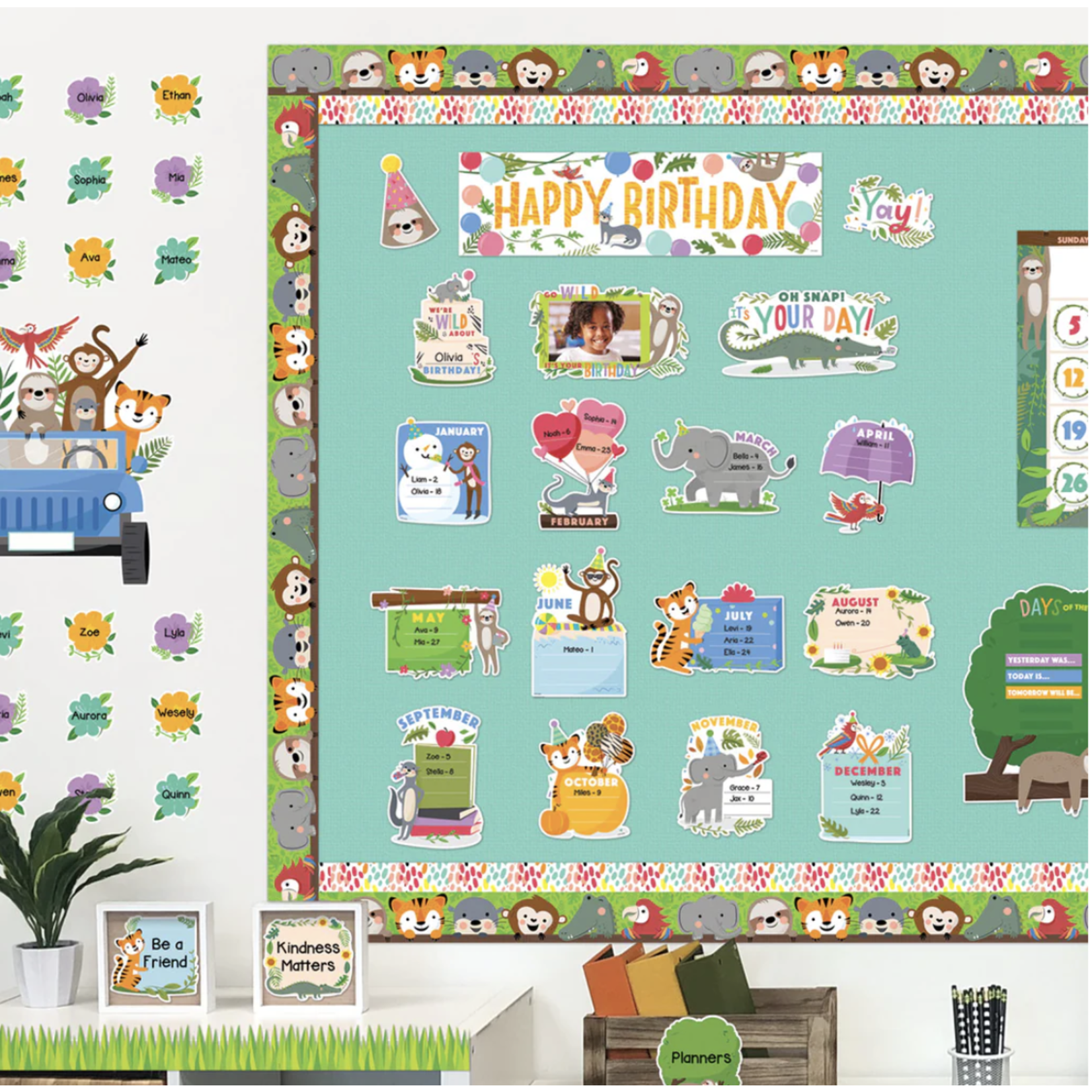 CREATIVE TEACHING PRESS Jungle Friends Happy Birthday Mini Bulletin Board