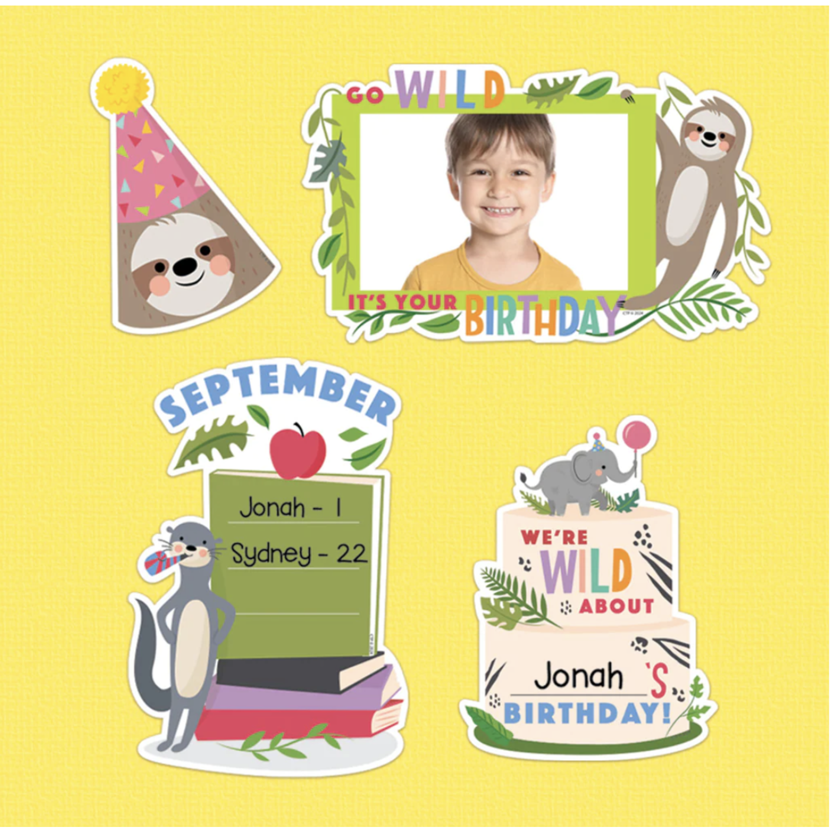 CREATIVE TEACHING PRESS Jungle Friends Happy Birthday Mini Bulletin Board