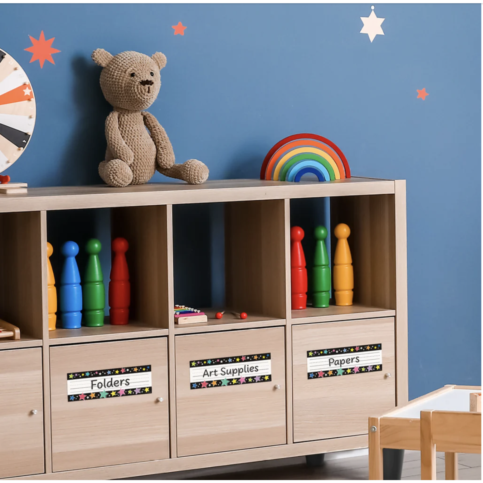 CREATIVE TEACHING PRESS Star Bright Colorful Stars on Black Name Plates