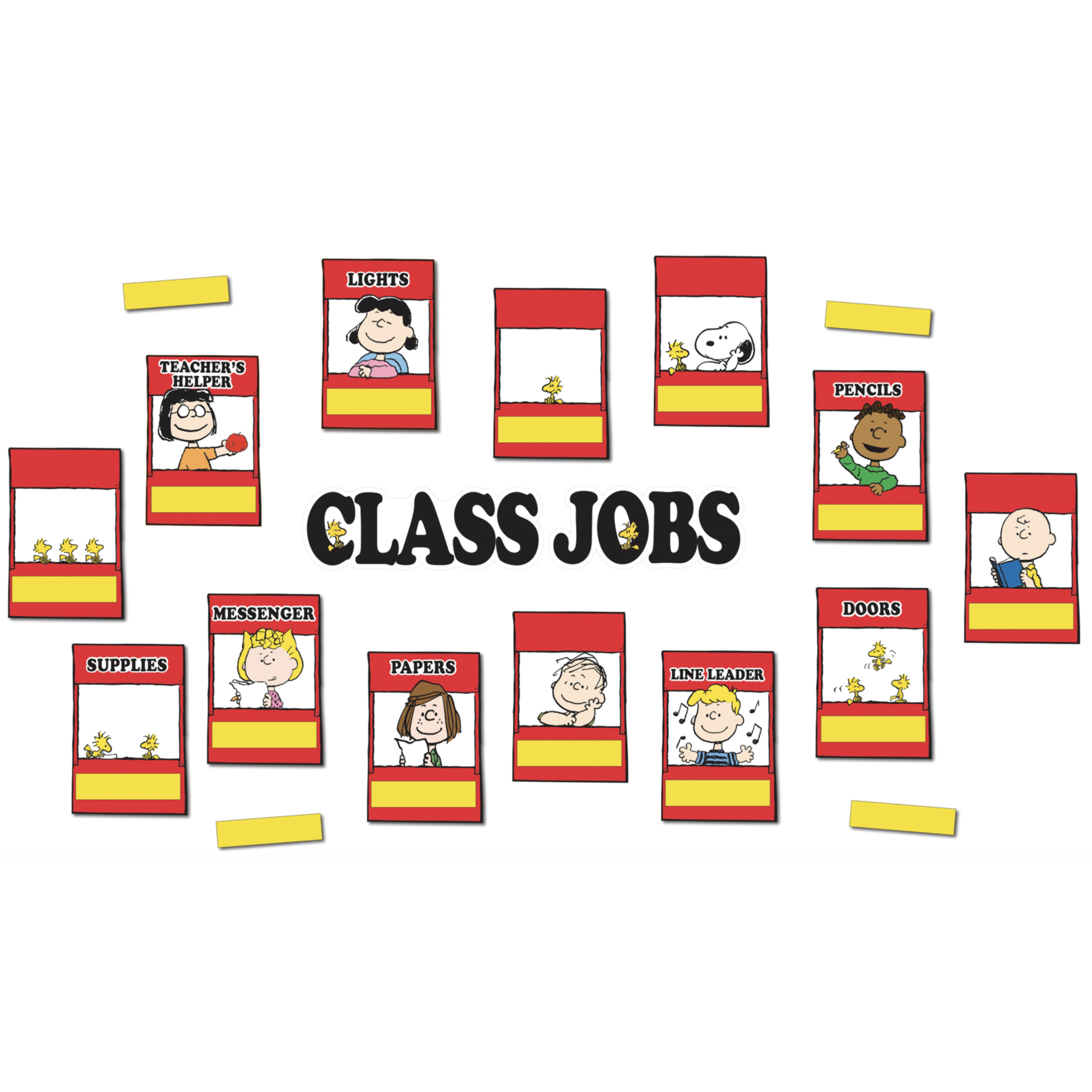 Peanuts Class Jobs Mini Bulletin Board Set