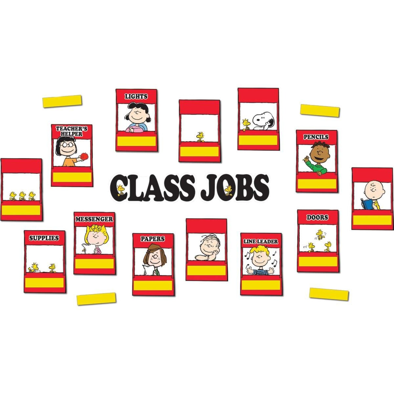 Peanuts Class Jobs Mini Bulletin Board Set