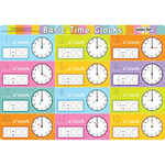 ASHLEY INCORPORATED Smart Poly Poster -  Telling Time Basic, 12" X 17.25"