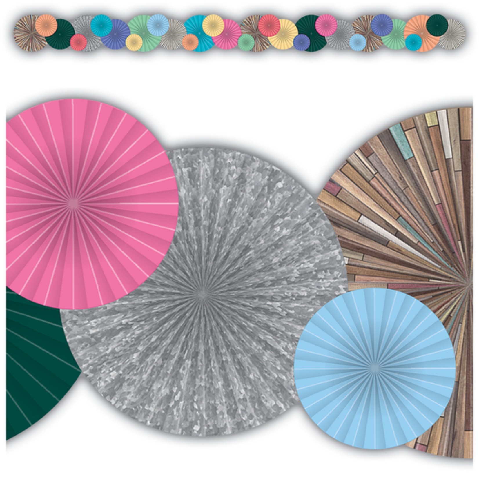 TEACHER CREATED RESOURCES Home Sweet Classroom Fans Die-Cut Border Trim