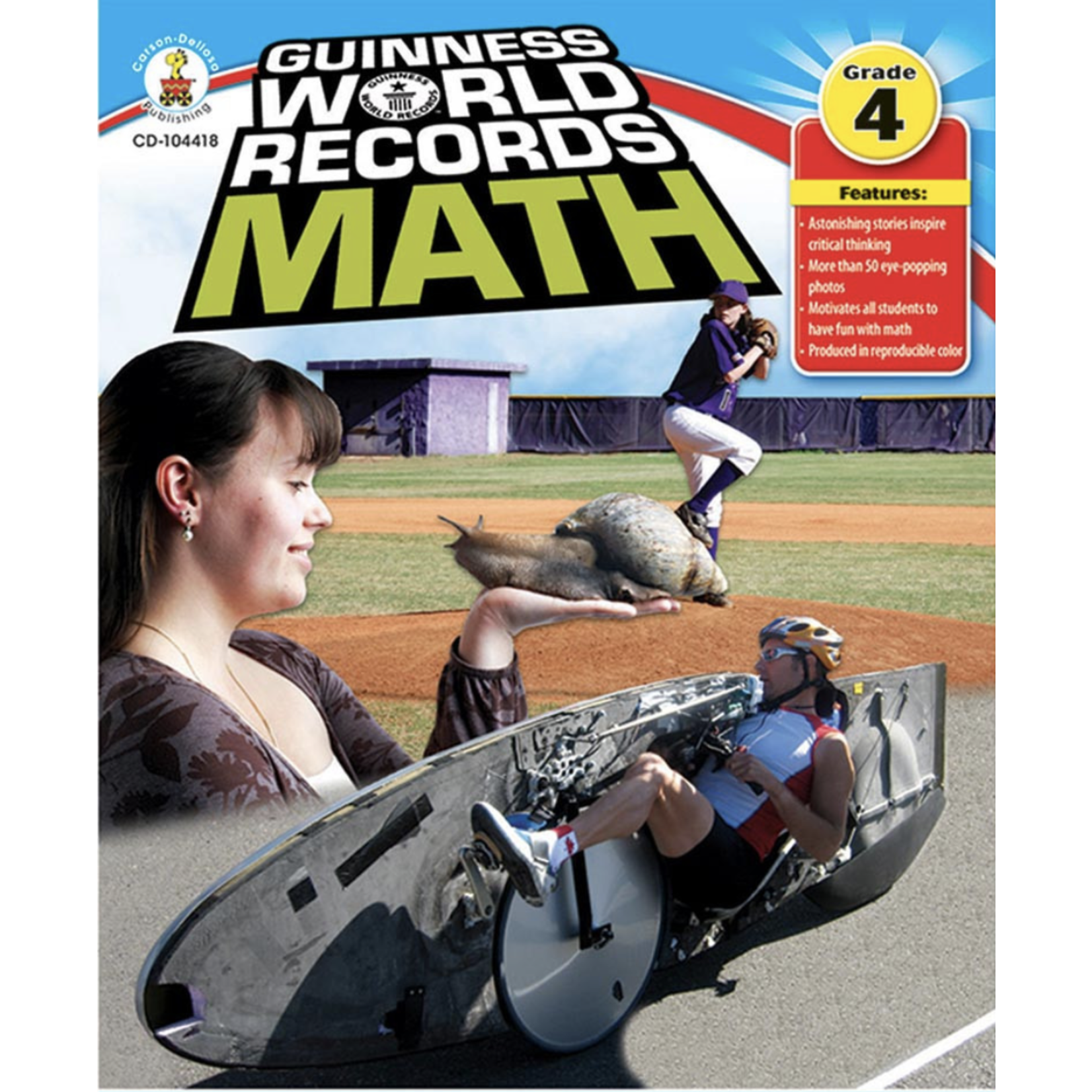CARSON DELLOSA PUBLISHING CO Guinness World Records Math Grade 4