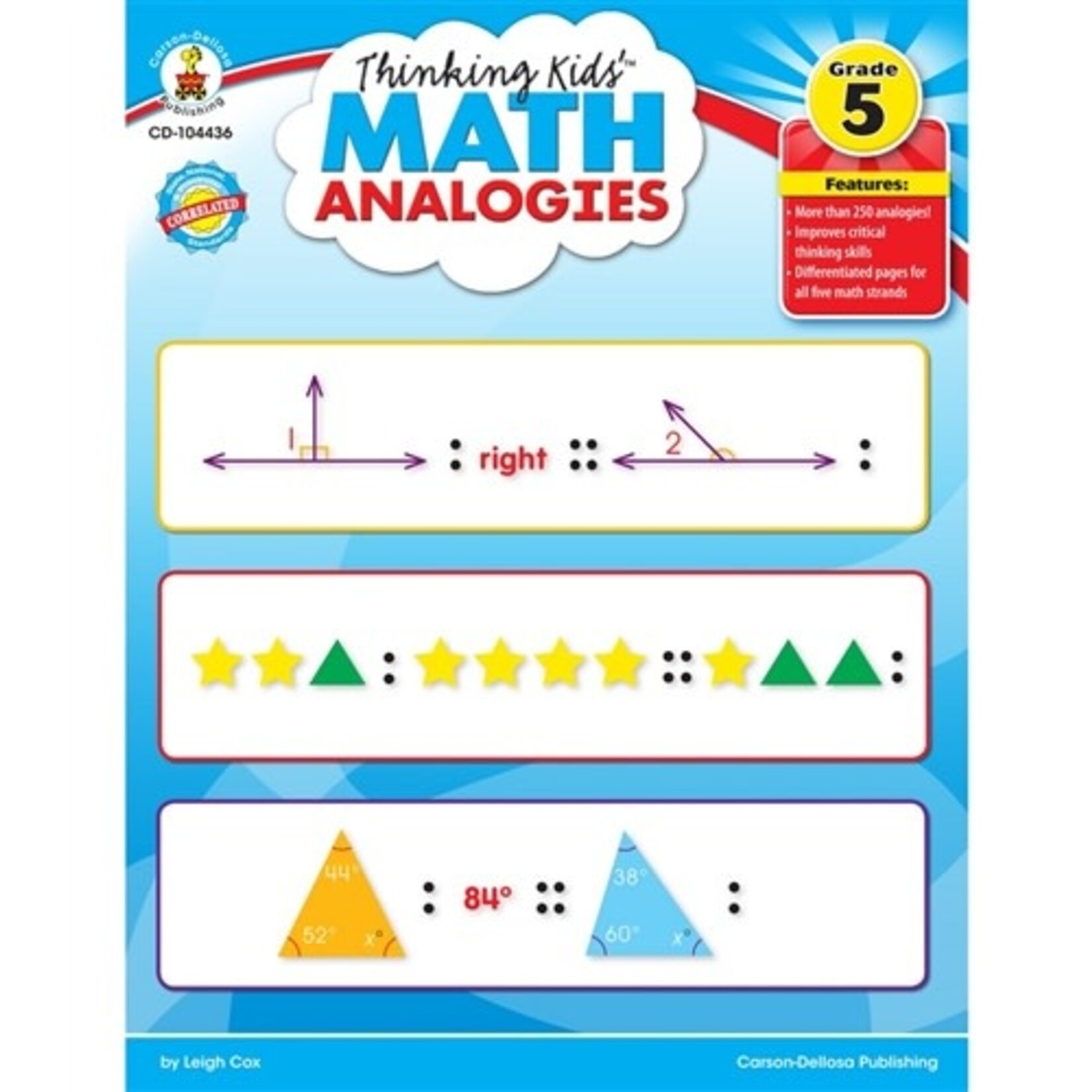 CARSON DELLOSA PUBLISHING CO Thinking Kids Math Analogies Grade 5