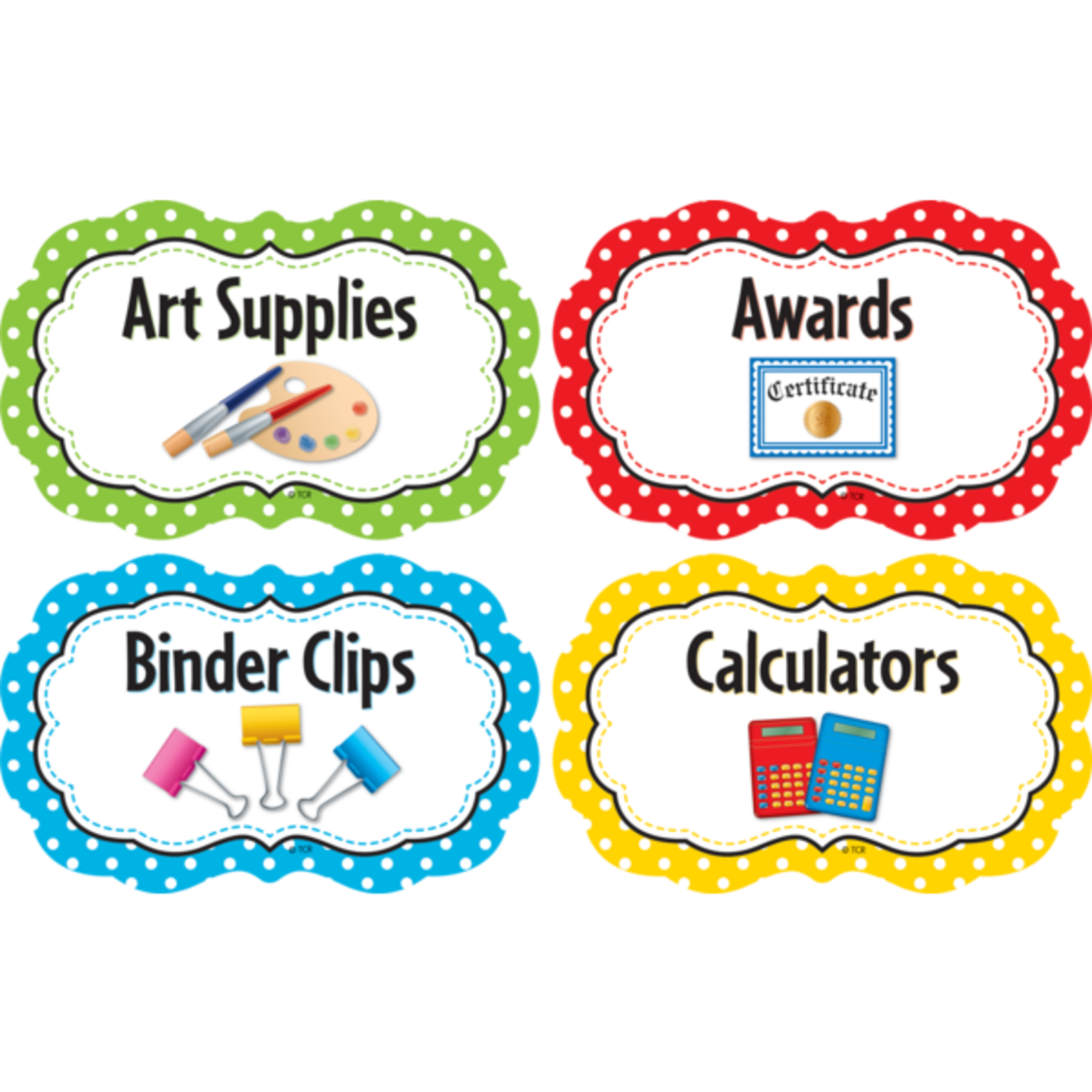 TEACHER CREATED RESOURCES Polka Dots Classroom Supply Labels
