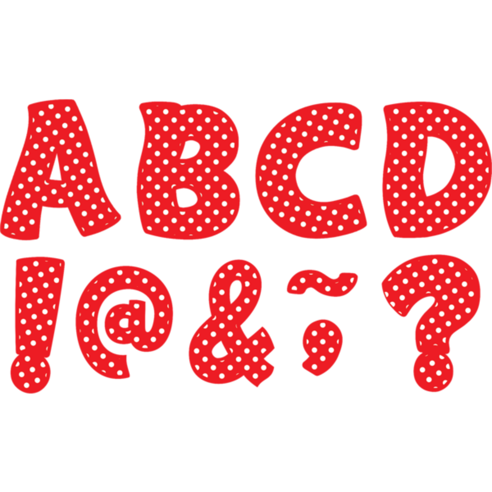 TEACHER CREATED RESOURCES Red Polka Dots Funtastic Font 3" Magnetic Letters