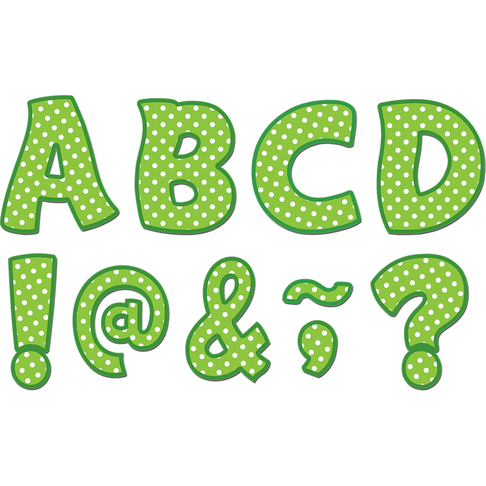 TEACHER CREATED RESOURCES Lime Polka Dots Funtastic Font 3" Magnetic Letters