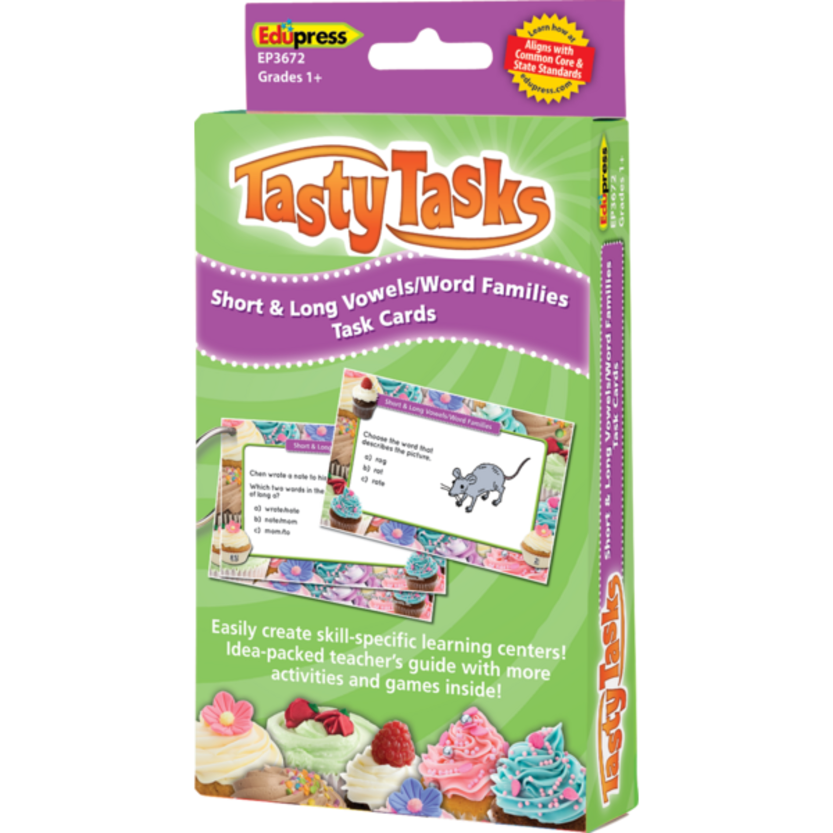 TEACHER CREATED RESOURCES Tasty Task Cards: Short & Long Vowels/Word Families