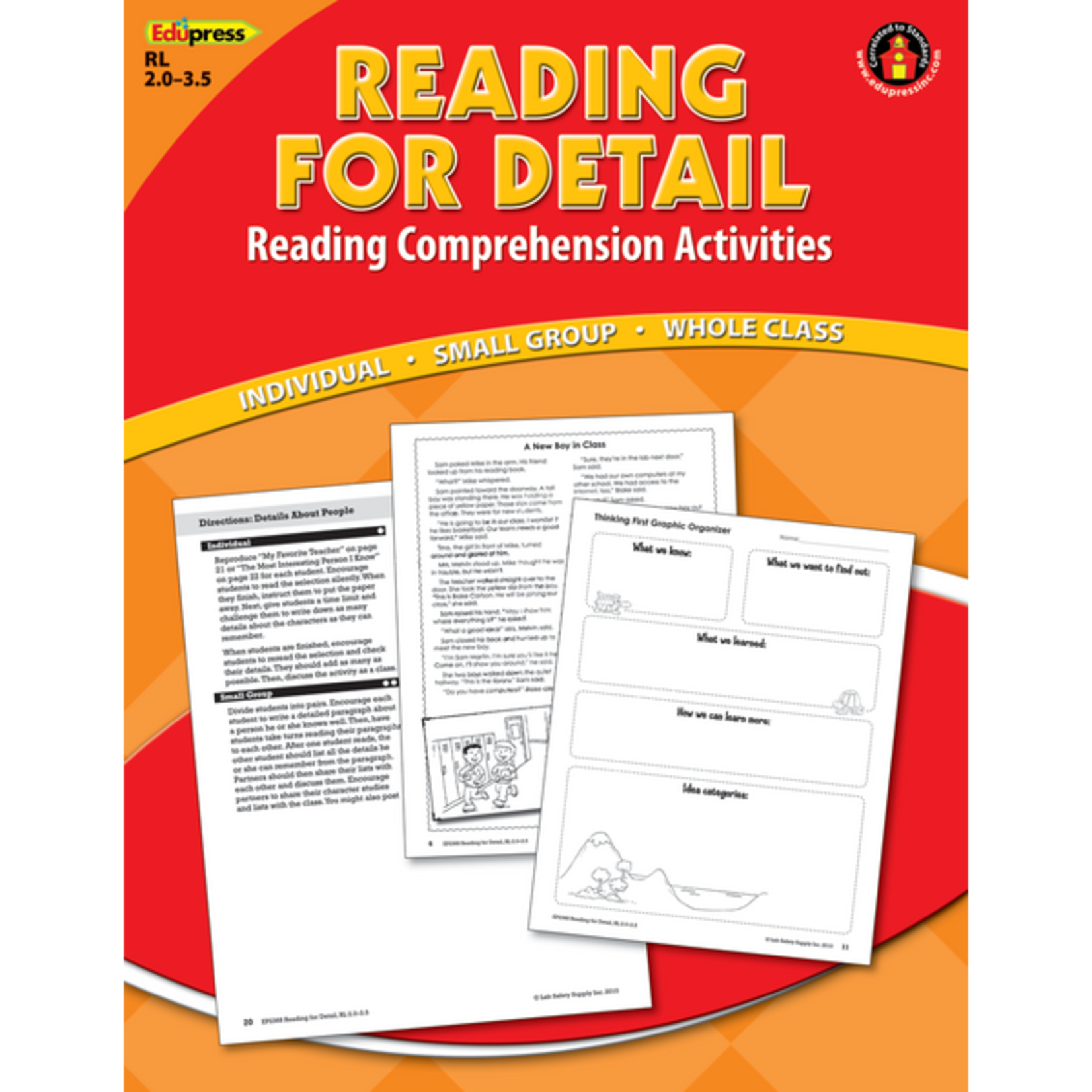 TEACHER CREATED RESOURCES Reading Comprehension Book Reading for Details Red Level