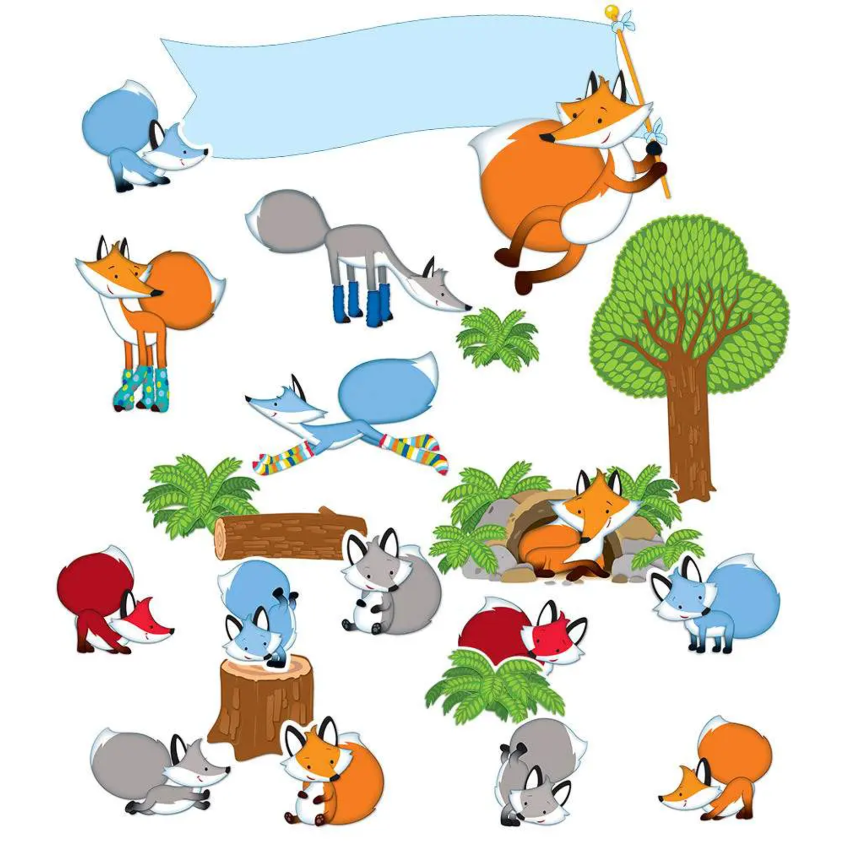 CARSON DELLOSA PUBLISHING CO Playful Foxes Bulletin Board Set