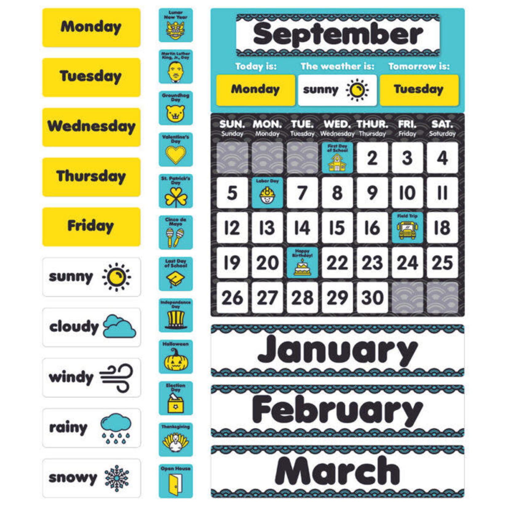 SCHOLASTIC TEACHING RESOURCES Aqua Oasis: Calendar Bulletin Board