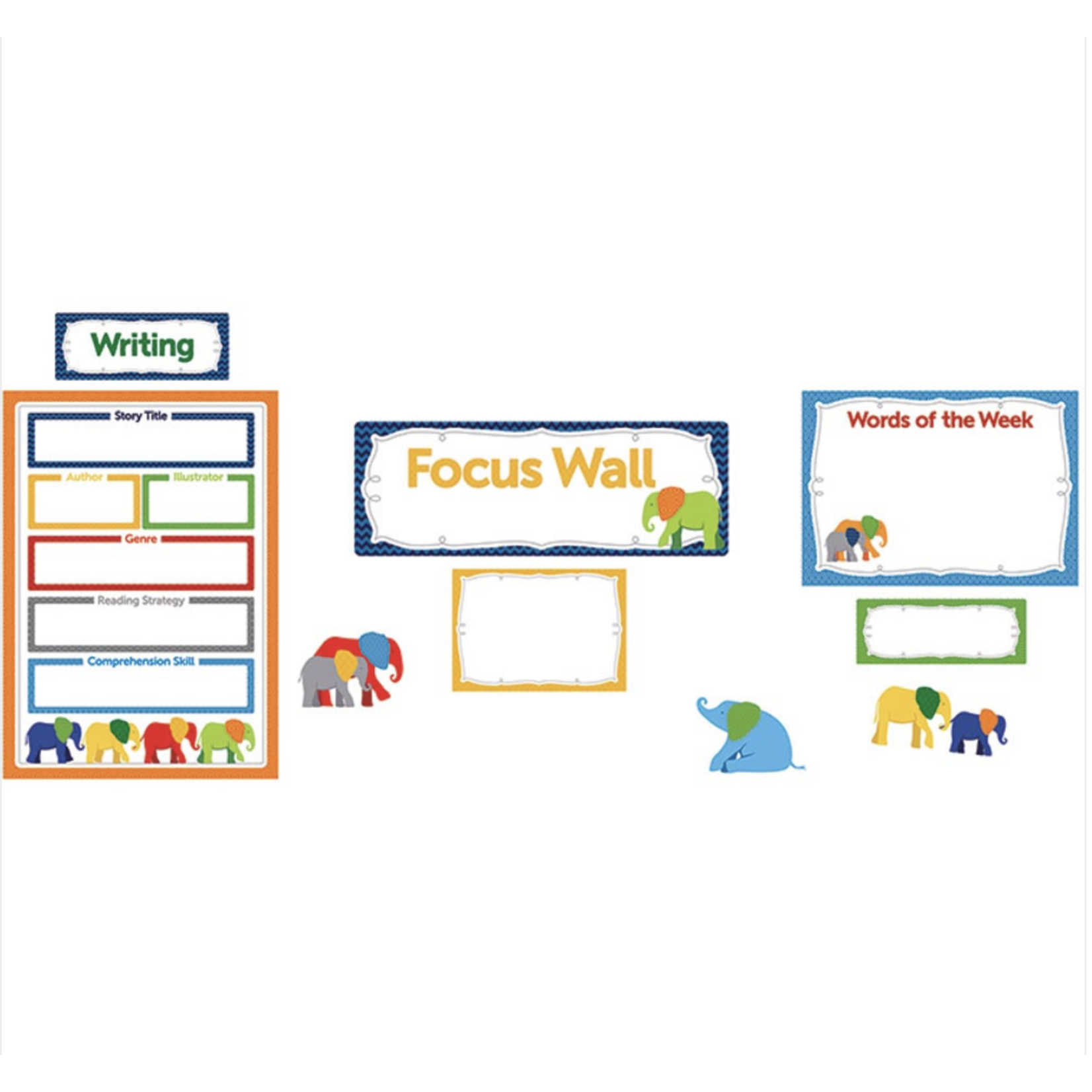 CARSON DELLOSA PUBLISHING CO Parade of Elephants Focus Wall Bulletin Board Set