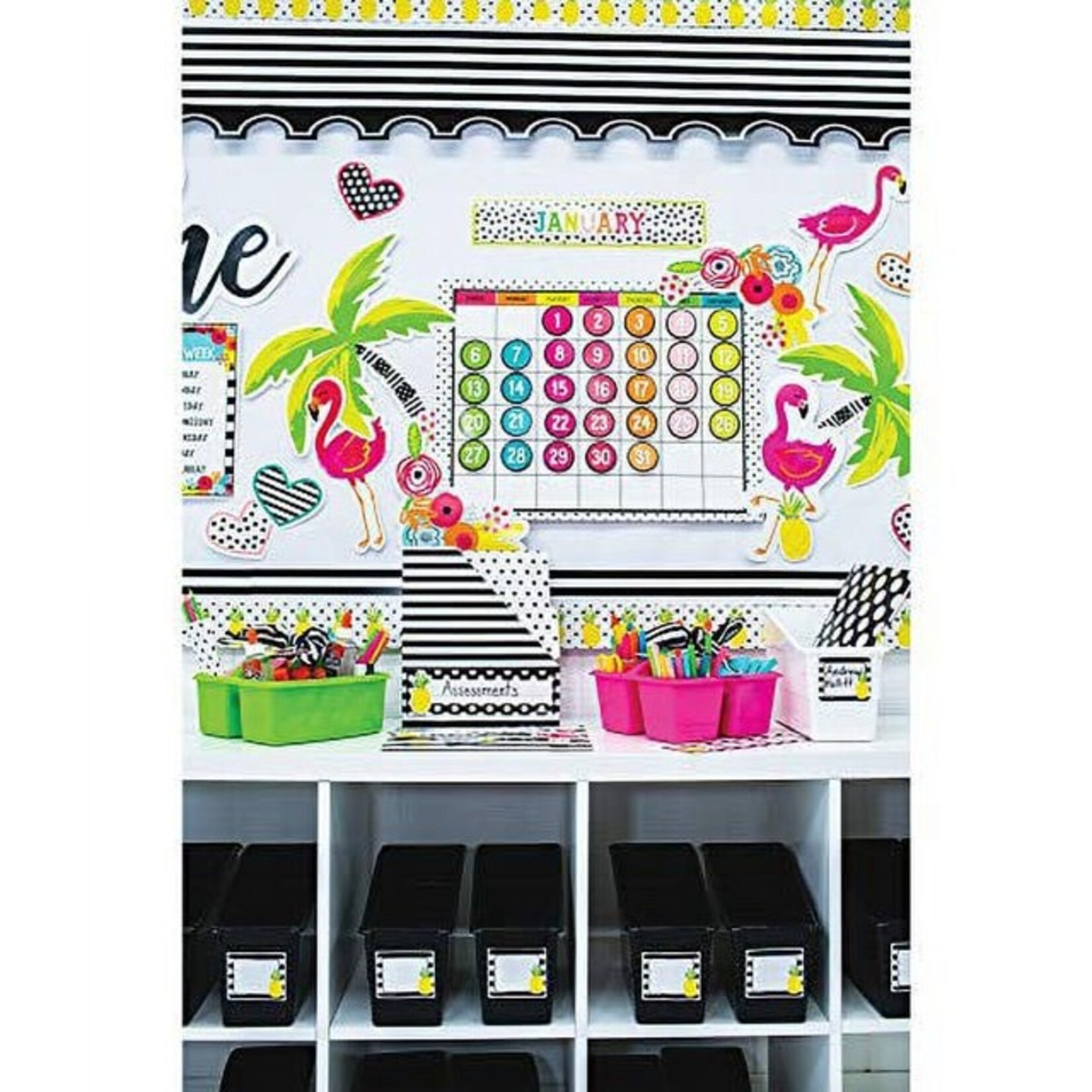 CARSON DELLOSA PUBLISHING CO School Girl: Simply Stylish Tropical Pineapple Stripe Name Tags