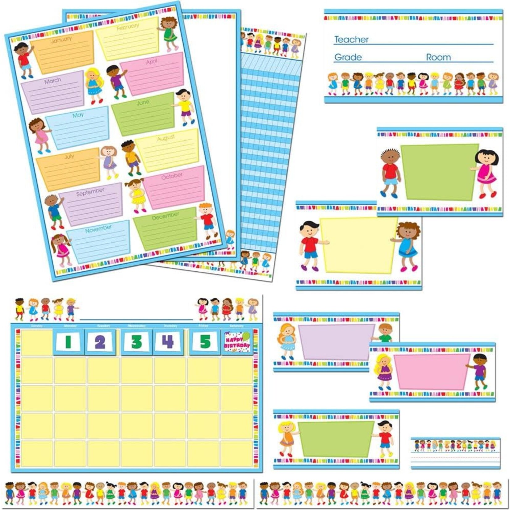 CARSON DELLOSA PUBLISHING CO Kids Classroom Collection Bulletin Board Set