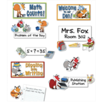 CARSON DELLOSA PUBLISHING CO Playful Foxes Curriculum Signs Bulletin Board Set