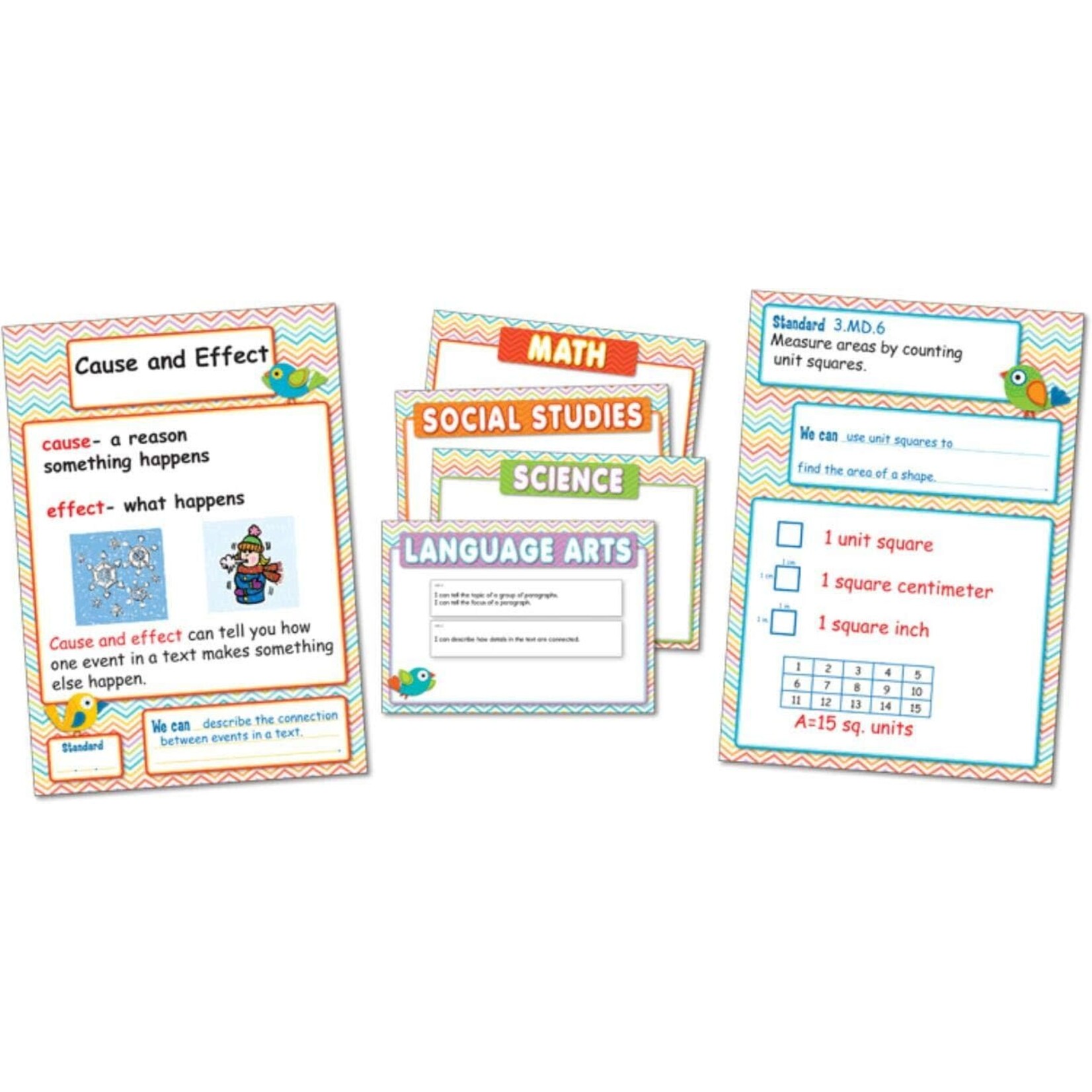 CARSON DELLOSA PUBLISHING CO Chevron Common Core Charts Bulletin Board Set