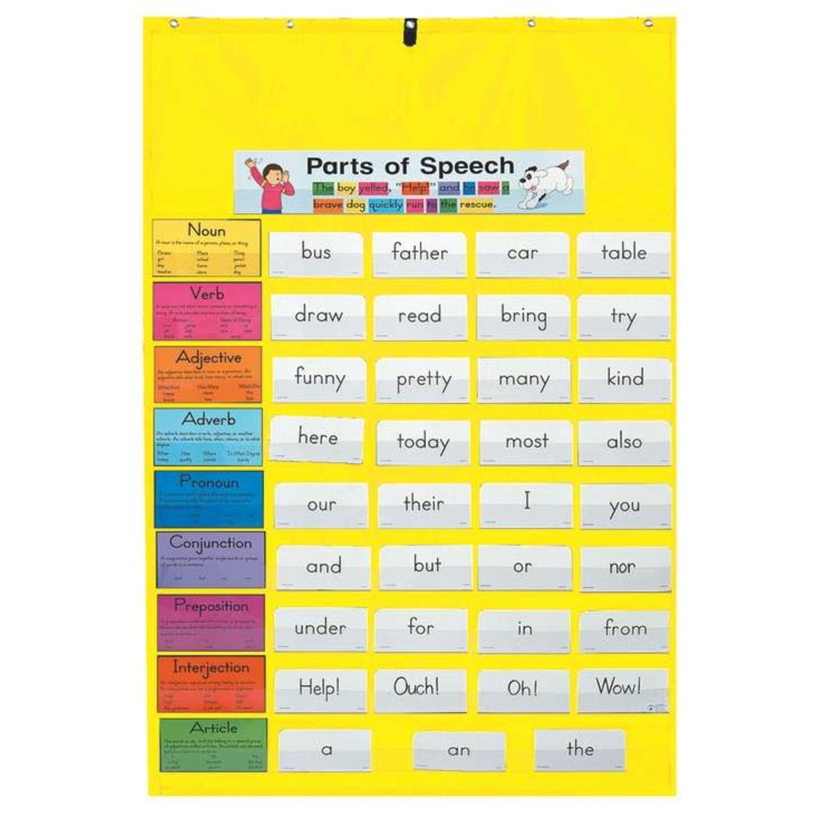 CARSON DELLOSA PUBLISHING CO Original Pocket Chart, Yellow
