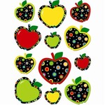 CREATIVE TEACHING PRESS Poppin' Patterns Dots On Black Apples Stickers