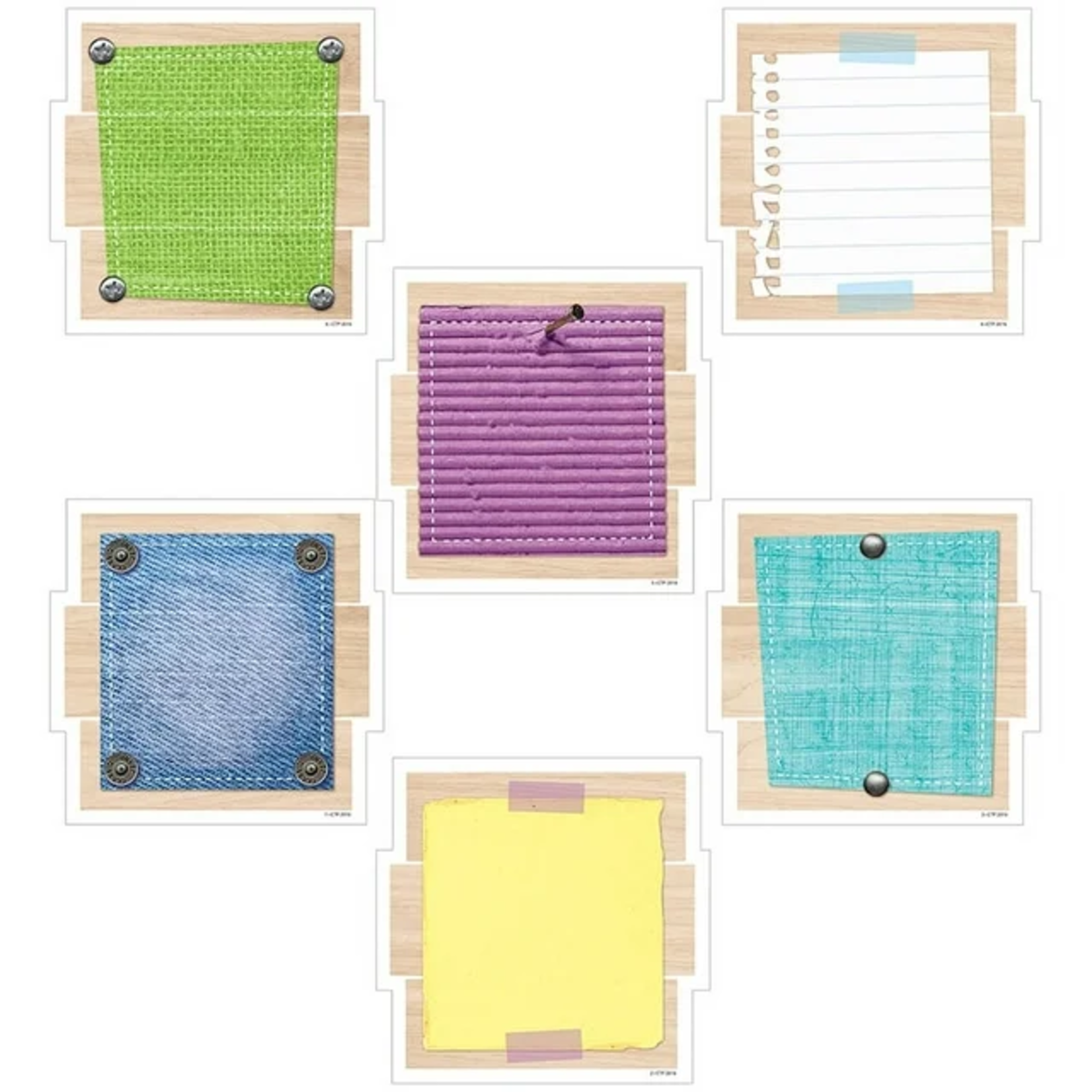 CREATIVE TEACHING PRESS Upcycle Style Designer Cut-Outs, Playful Patches 6"