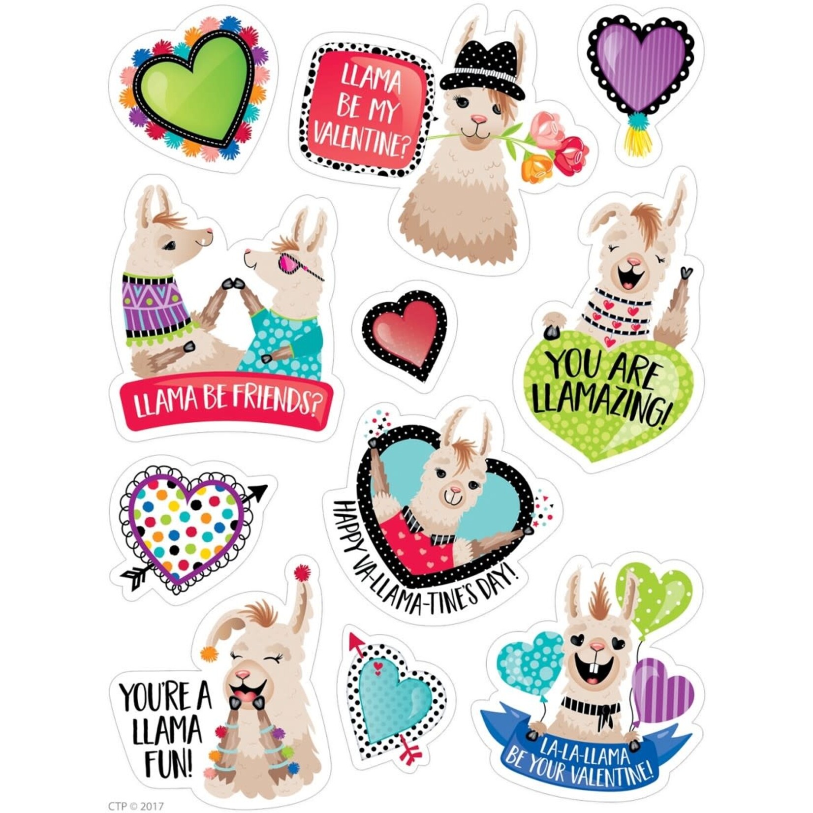 CREATIVE TEACHING PRESS Llama Be My Valentine Stickers