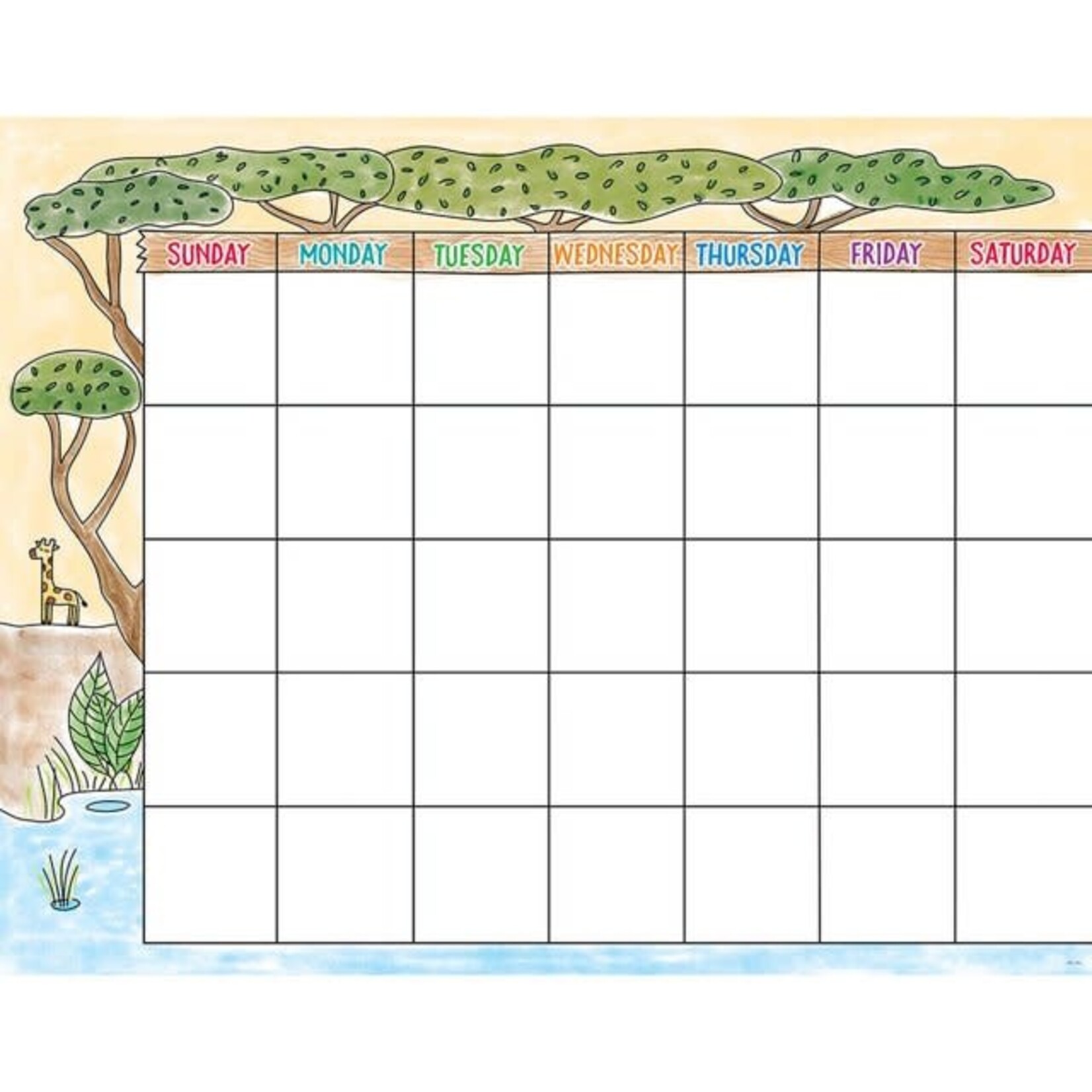 CREATIVE TEACHING PRESS Calendar Chart Safari Friends