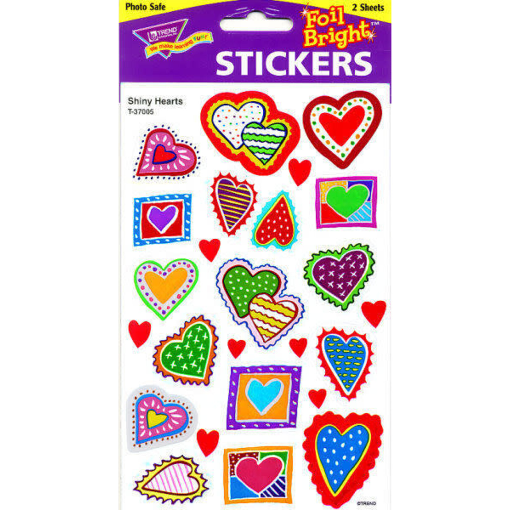 TREND ENTERPRISES INC Shiny Hearts Foil Bright Teacher Kids Reward Stickers