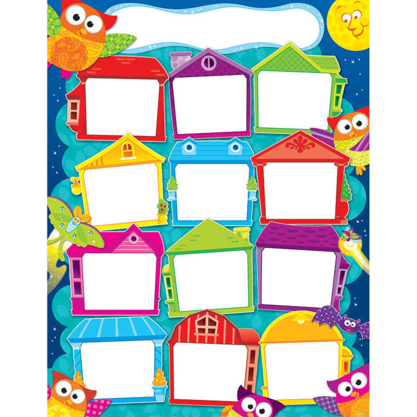 TREND ENTERPRISES INC Year Round Houses Owl Stars Learning Chart