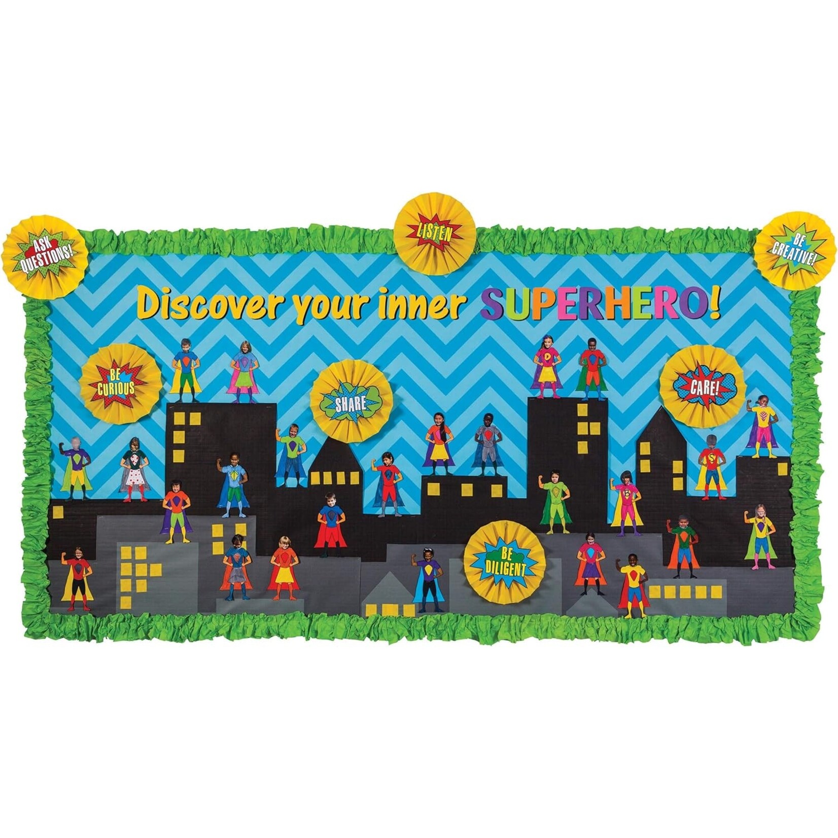 DIXON TICONDEROGA COMPANY Fadeless Bulletin Board Paper, Chic Chevron-Aqua