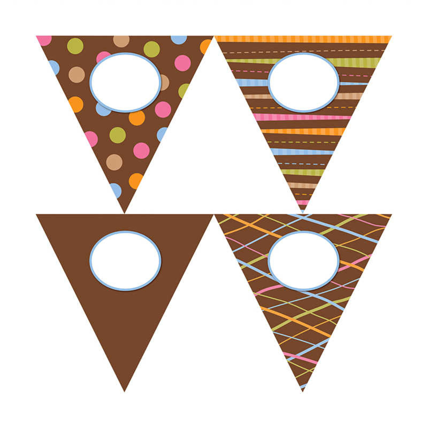 CREATIVE TEACHING PRESS Dots on Chocolate Pennants 10" Designer Cut Outs