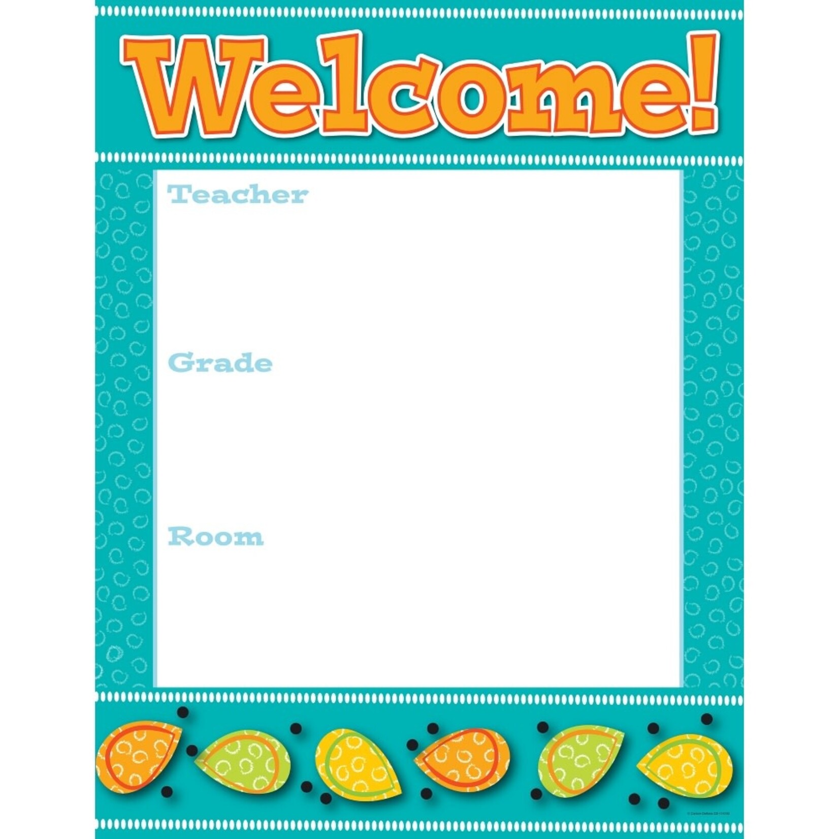 CARSON DELLOSA PUBLISHING CO Teal Appeal Welcome Chart