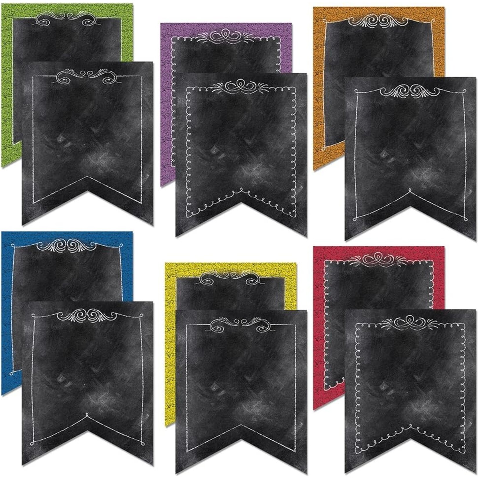 CREATIVE TEACHING PRESS CLM Chalk It Up! Pennants 10" Designer Cut Outs