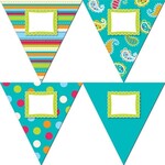 CREATIVE TEACHING PRESS CLM Dots on Turquoise Pennants 10"