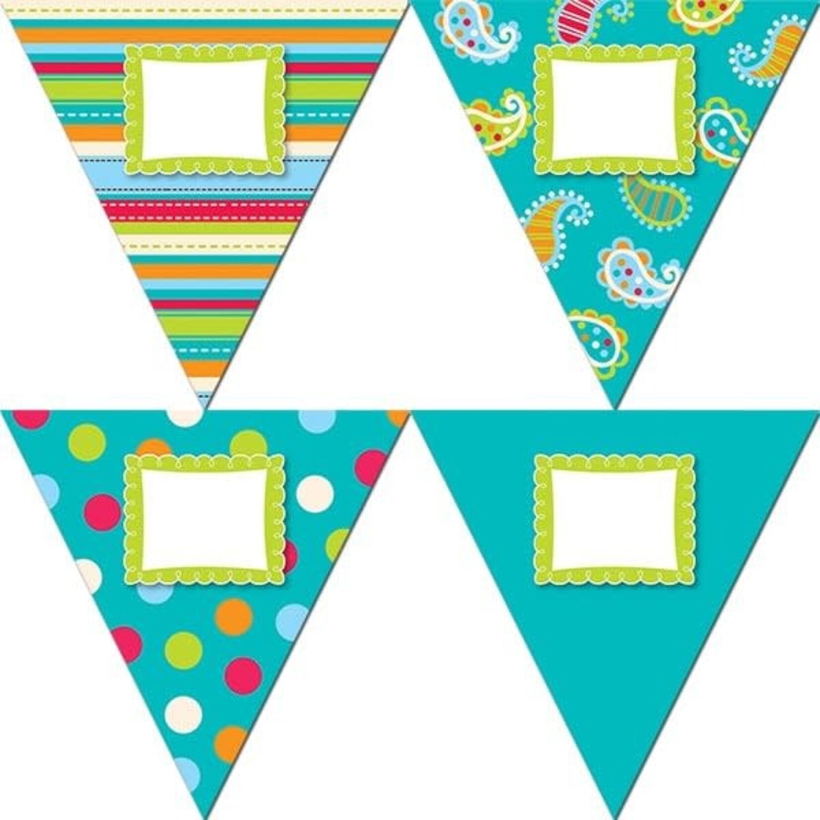 CREATIVE TEACHING PRESS CLM Dots on Turquoise Pennants 10"