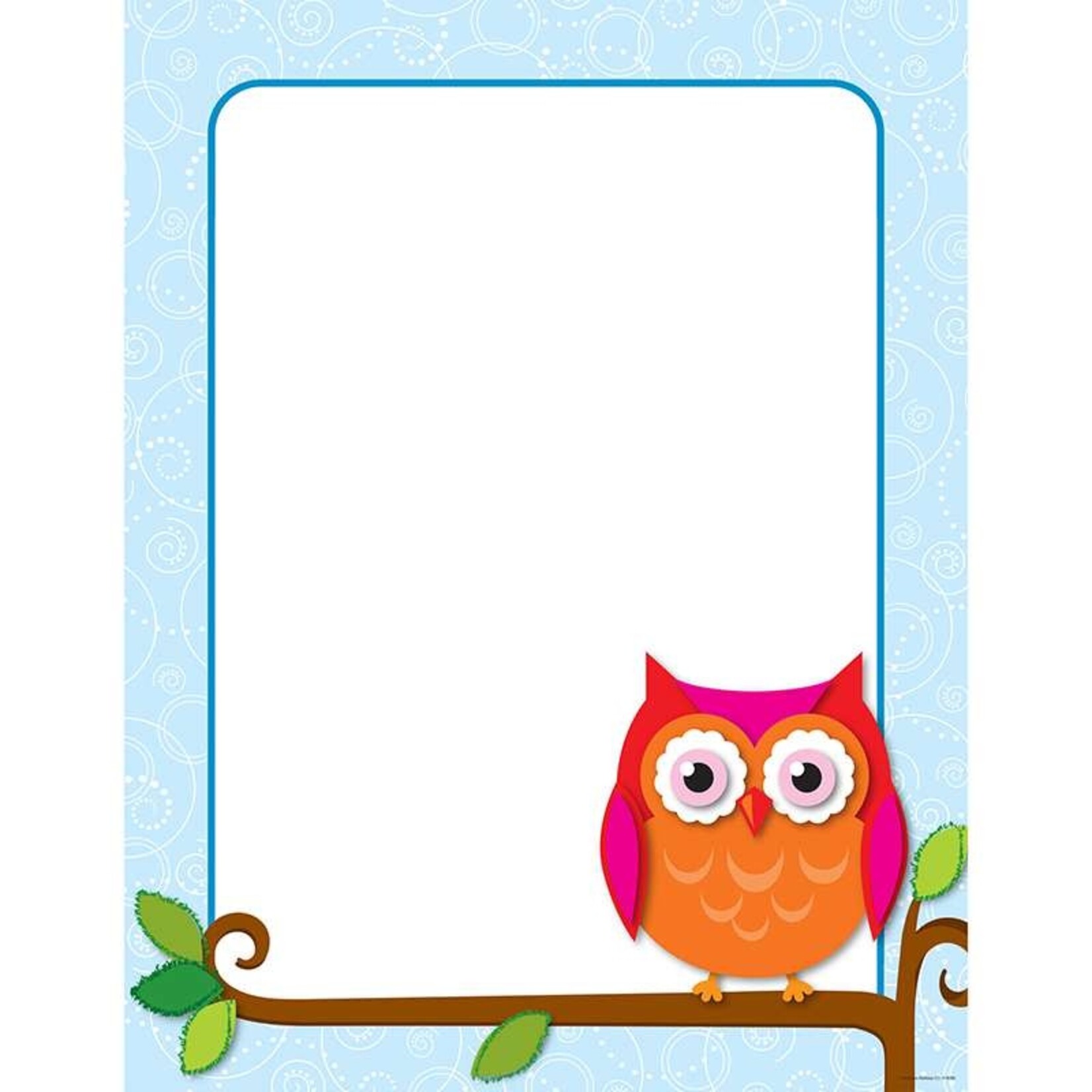 CARSON DELLOSA PUBLISHING CO Colorful Owls Blank Chart