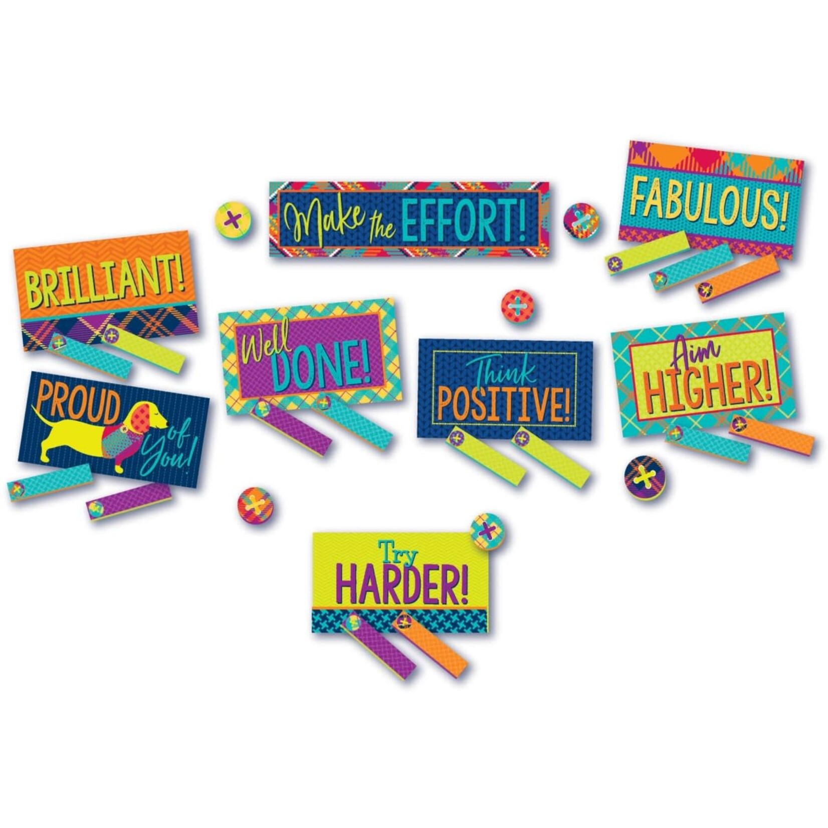 Plaid Class Management Mini Bulletin Board Set